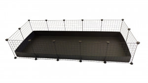 C&C modularer Käfig 5x2 Meerschweinchen Kaninchen Igel schwarz 180 x 75 x 37 cm