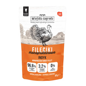 WIEJSKA ZAGRODA Monoprotein-Filets Pute – Nassfutter für Katzen – 85 g