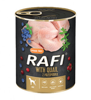 Dolina Noteci Rafi Nassfutter für Hunde mit Wachteln, Heidelbeeren und Preiselbeeren - 800g