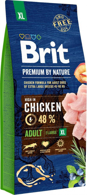 BRIT Premium by Nature Adult XL Chicken - Trockenfutter für Hunde - 15 kg