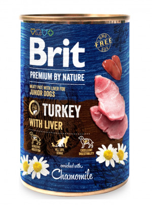 BRIT Premium by nature Junior Turkey with Liver - Nassfutter für Hunde - 400g