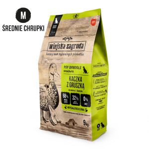 WIEJSKA ZAGRODA Ente mit Birne M – Trockenfutter für Hunde – 9kg