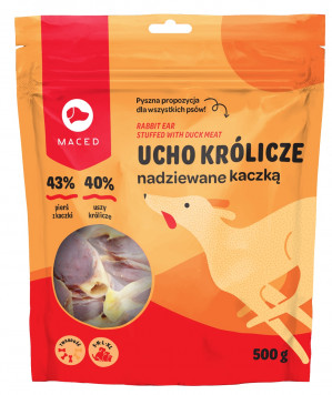 MACED Duck with rabbit ear - hundekauartikel - 500g