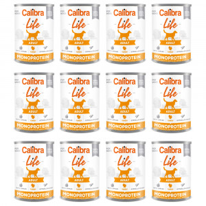 CALIBRA Dog Life Adult Pute mit Äpfeln - Nassfutter für Hunde - 12x400g