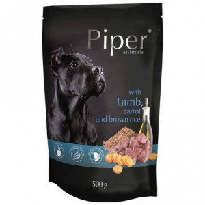 PIPER Animals with lamb, carrot and brown rice - Nassfutter für Hunde - 500g