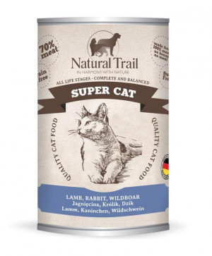 NATURAL TRAIL Super Cat Lamb, rabbit, wild boar - nassfutter für Katzen - 400g