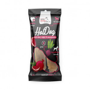 SYTA MICHA Chewy Hot Dog Kaninchen mit Granatapfel in Hirschhaut - Hundeköstlichkeit - 2 Stk.