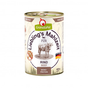 GRANATAPET Liebling's Mahlzeit Beef - Nassfutter für Hunde - 400g