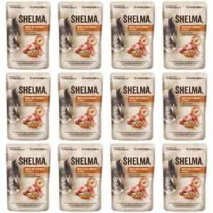 SHELMA Rich in turkey in sauce - nassfutter für Katzen - 12x85g