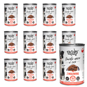 TUF TUF Meaty chunks with beef - Nassfutter für Hunde - 12x1250g