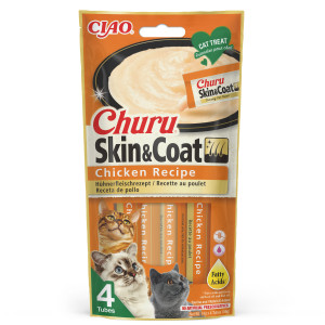 INABA Churu Skin&Coat Chicken recipe - Katze behandeln - 4x14 g
