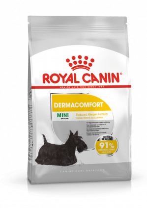ROYAL CANIN Mini Dermacomfort - Trockenfutter für ausgewachsene Hunde kleiner Rassen mit empfindlicher, zu Reizungen neigender Haut - 3kg 