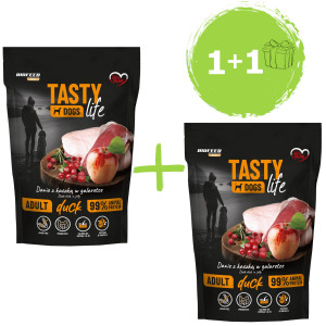 BIOFEED Tasty Dogs Life Ente - Nassfutter für Hunde - 2×150g - 1+1 GRATIS!