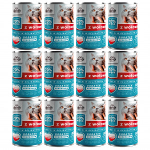 FRENDI mit Rindfleisch Stückchen in feiner Soße – Nassfutter für Katzen – 12x400g