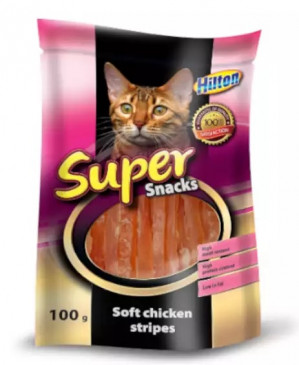 HILTON Soft chicken stripes - Katze behandeln - 100g