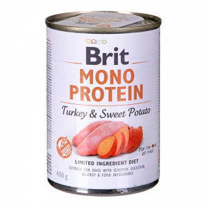 BRIT Mono Protein Pute mit Süßkartoffel - Nassfutter für Hunde - 400 g