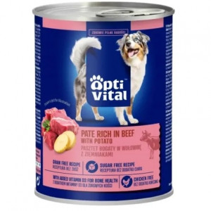 OPTIVITAL Pork pâté, rich in beef and potatoes - Nassfutter für Hunde - 400g
