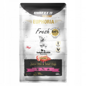 BIOFEED Euphoria Fresh Junior Turkey with rabbit XS/S - trockenfutter für Hunde - 500g