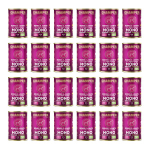 CHAMPER Bones & Joints Monoprotein Lamm – Nassfutter für Hunde – 24×400 g