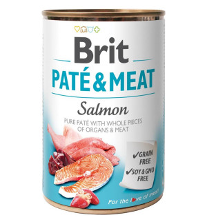 BRIT Paté & Meat mit Lachs - Nassfutter für Hunde – 400 g
