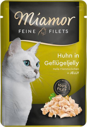 MIAMOR Feine Filets Chicken with poultry jelly - nassfutter für Katzen - 100g