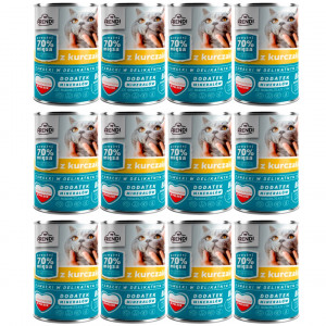 FRENDI mit Huhn Stückchen in feiner Soße – Nassfutter für Katzen – 12x400g