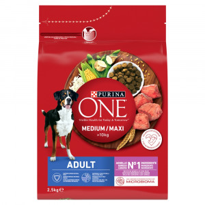 PURINA One Adult Medium/Maxi Rich in lamb with rice - trockenfutter für Hunde - 2,5kg