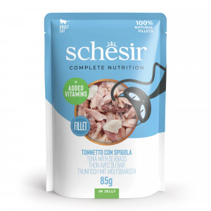 SCHESIR in jelly Tuna with seabass - nassfutter für Katzen - 85 g