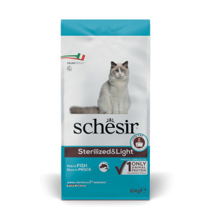 SCHESIR Adult Sterilized & Light Rich in fish - trockenfutter für Katzen - 10kg