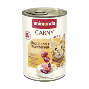 ANIMONDA Carny Adult Beef, chicken and duck hearts - nassfutter für Katzen - 400g