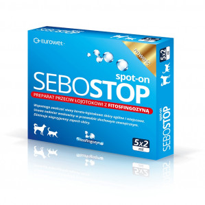  EUROWET Sebostop Spot-on - mittel gegen seborrhoe für hunde und katzen - 5 x 2 ml