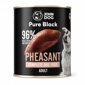 JOHN DOG Pure Black Mono Fasan - Nassfutter für Hunde - 800g