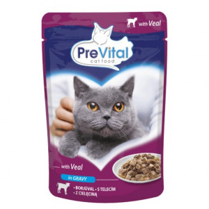 PREVITAL Veal in gravy - nassfutter für Katzen - 100g