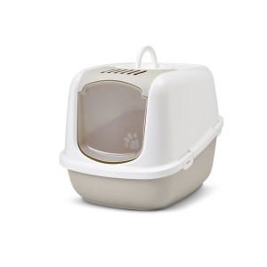 SAVIC Nestor Jumbo Weiß - Kaffeebraun - geschlossene Katzentoilette - 66,5x48,5x46,5 cm - 1 Stk.