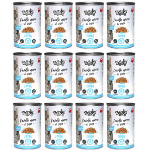 TUF TUF Fleischbällchen in Sauce mit Fisch - Nassfutter für Katzen - 12x415g