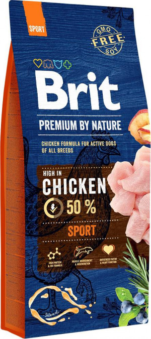 BRIT Premium by Nature Sport Chicken - Trockenfutter für Hunde - 15 kg