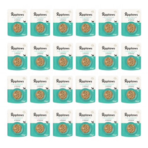 APPLAWS Tuna fillet with anchovy & seaweed in broth - nassfutter für Katzen - 24x70g 