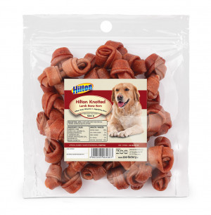HILTON Knotted Lamb Bone 6 cm - hundekauartikel - 500g