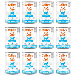 CALIBRA Dog Life Adult Huhn mit Reis - Nassfutter für Hunde - 12x400g