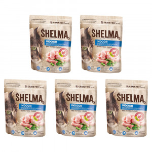 SHELMA Indoor Rich in turkey - trockenfutter für Katzen - 5x750g