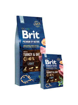 Brit Premium by Nature Light - Trockenfutter für Hunde - Apfel, Huhn, Mais, Truthahn 15 kg
