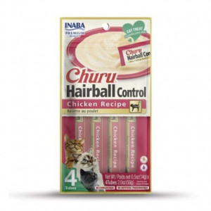 INABA Churu Hairball Chicken - Katzenleckerli - 4x14 g