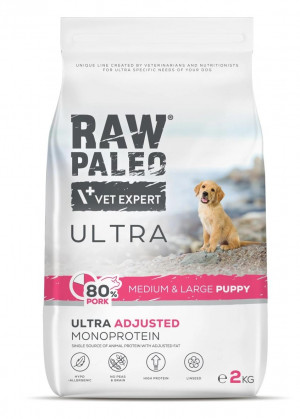 RAW PALEO Ultra Pork Medium & Large Puppy - trockenfutter für Hunde - 2kg