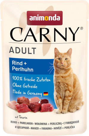 ANIMONDA Carny Adult Beef and guinea fowl - nassfutter für Katzen - 85g