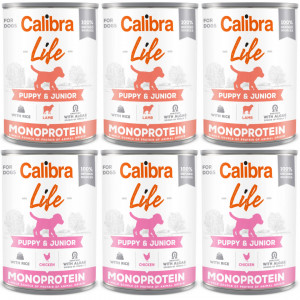 CALIBRA Dog Life Puppy&Junior MIX - Nassfutter für Hunde - 6x400g