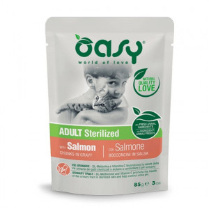 OASY Chunks in gravy Sterilized Salmon - nassfutter für Katzen - 85g