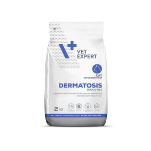 VET EXPERT Veterinary Diet Dermatosis Cat Duck & Rice – Trockenfutter für Katzen – 2 kg