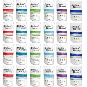 DOLINA NOTECI Premium MIX Geschmacksrichtungen ohne Geflügel - Nassfutter für Hunde - 24x150 g