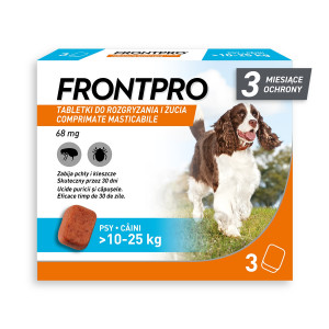 FRONTPRO Floh- und Zeckentabletten für Hund (>10-25 kg) - 3x 68mg 