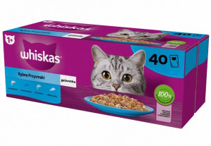 WHISKAS Fish Favourites in jelly - Nassfutter für Katzen - 40x85 g 